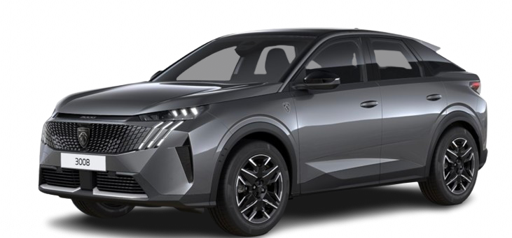 Peugeot 3008 nuova a noleggio lungo termine con Happyrent, offerta senza anticipo per privati e aziende, canone fisso mensile, cambio gomme invernali incluso, copertura Furto e Incendio senza franchigia, opzione NoCrif e personalizzazione anticipo.